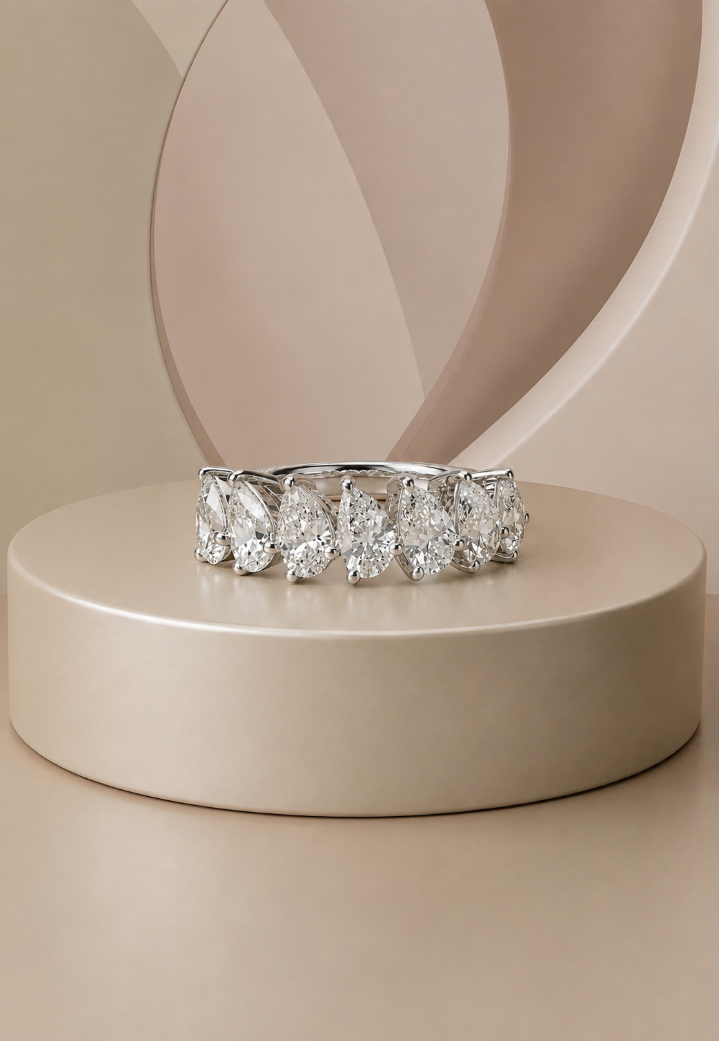 PEAR HALF ETERNITY RING